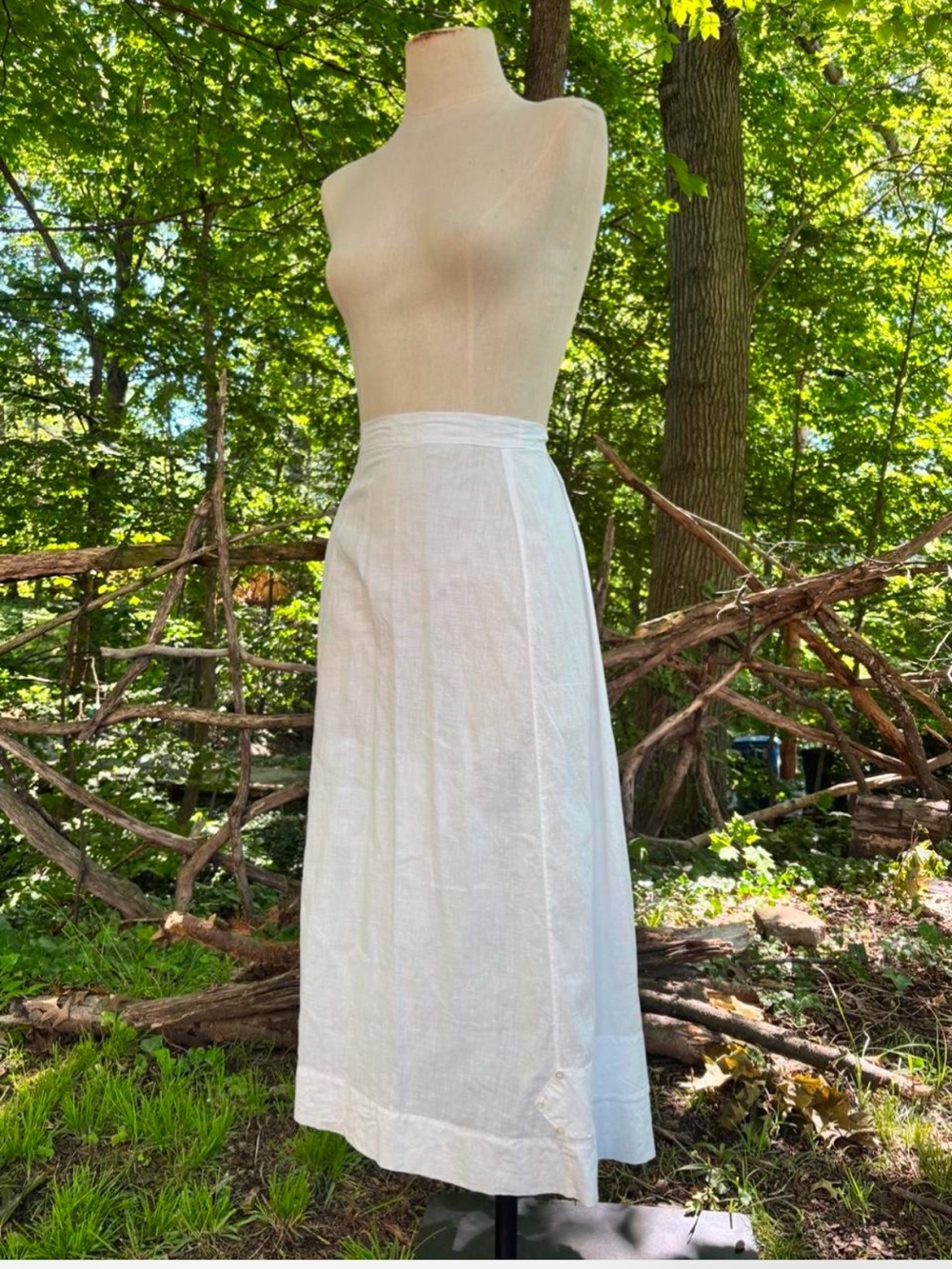 Vintage Victorian Antique linen walking skirt